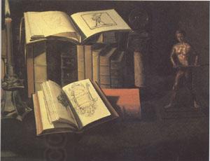 Sebastian Stoskopff Still Life with Books Candle and Bronze Statue (mk05) oil painting picture